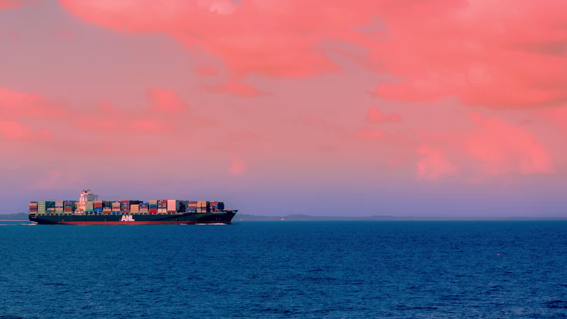 Oil tanker on open water